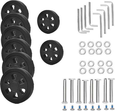 8pcs Luggage Wheels Replacement,Dia 2.16in/55mm Thick 0.47in/12mm Resistant Rubber Mute Caster Replacement Suitcase Wheels with Repair Tool Suitcase Spinner Wheels for Most Luggage (Black) in Saudi Arabia