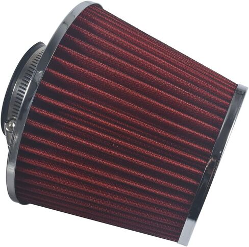 Red 2.5" 63.5mm Inlet Cold Air Intake Cone Replacement Quality Dry Air Filter in Saudi Arabia