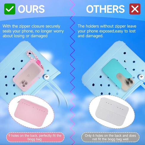 7Pcs Silicone Wallet for Bogg Bag Phone Holder,Momlife Sunflower Charms for Bogg Bag Accessories Inserts,4pcs Hooks Set for Bogg Bags,Bogg Organizer Pouch with Zipper,Beach Bag Accessories in Saudi Arabia
