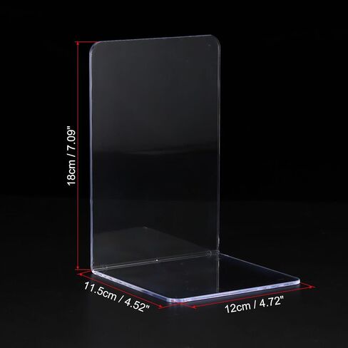 PATIKIL Acrylic Bookends, 2 Pack Plastic L-Shaped Book Ends for Shelves Desktop Bookshelf Magazine Organizer Stand Holder for Office Home Study Room, Clear in Saudi Arabia