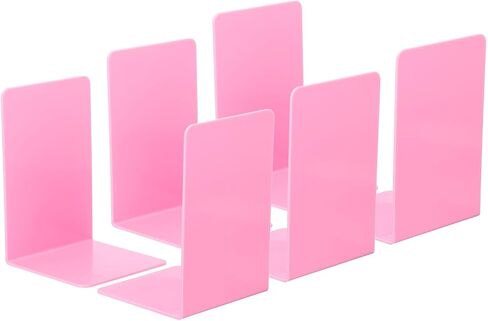 PATIKIL Acrylic Bookends, 2 Pack Plastic L-Shaped Book Ends for Shelves Desktop Bookshelf Magazine Organizer Stand Holder for Office Home Study Room, Clear in Saudi Arabia