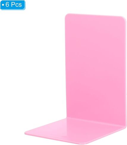PATIKIL Acrylic Bookends, 2 Pack Plastic L-Shaped Book Ends for Shelves Desktop Bookshelf Magazine Organizer Stand Holder for Office Home Study Room, Clear in Saudi Arabia