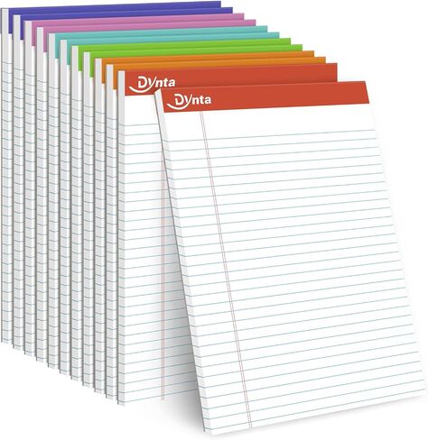 وسادات قانونية مقاس 8.5 × 11 دفتر ملاحظات، 12 عبوة من وسادات الكتابة البيضاء ذات القاعدة العريضة، مثقوبة صغيرة 45 ورقة/90 صفحة (70 جرامًا لكل متر مربع) لوحة رسائل للاجتماعات والكتابة وتدوين الملاحظات (قوس قزح) in Saudi Arabia