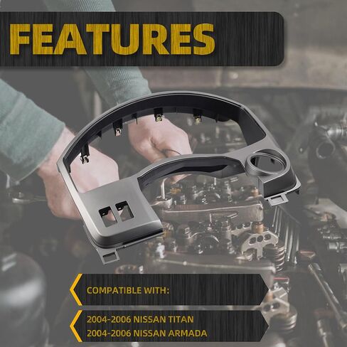 Dasbecan Instrument Cluster Dash Panel Gauge Cover Bezel Trim Compatible with Nissan Titan 2004 2005 2006 Nissan Armada 2004-2006 OE# 68240-7S000 682407S000 in Saudi Arabia
