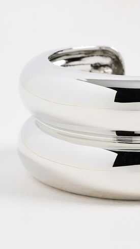 سوارة نسائية لامعة ذات قوس مزدوج من LELET NY، روديوم، فضي، عدد 1 in Kuwait