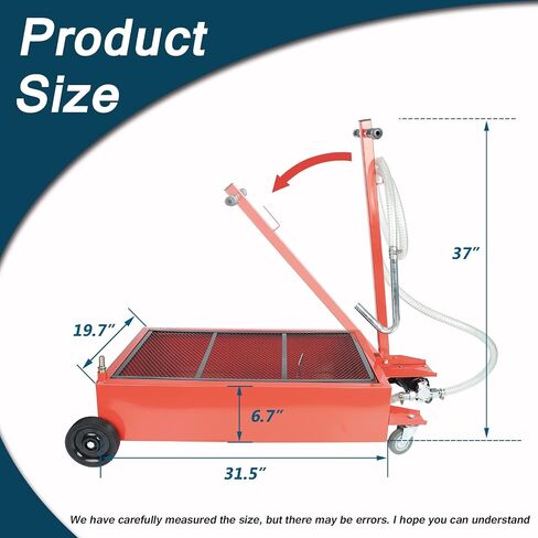 Low Profile Oil Drain Pan 17 Gallon Portable with 110V DC Centrifugal Electric Pump and 8'' Hose in Saudi Arabia