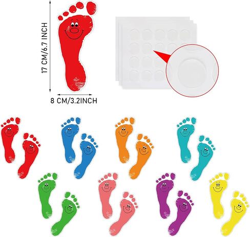 48 Pieces Colorful Footprints Bulletin Board Cutouts Footprints Creative Cutouts Footprint Cutouts Name Tags Bulletin Board Classroom Decor for Teacher Student Back to School Supply, 6.7 x 3.2 Inch in Saudi Arabia