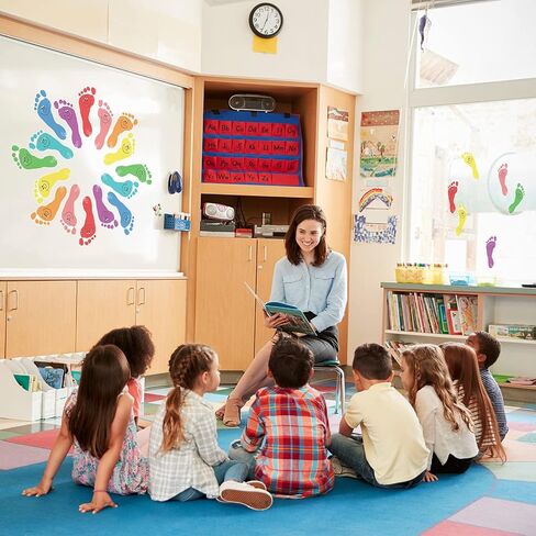 48 Pieces Colorful Footprints Bulletin Board Cutouts Footprints Creative Cutouts Footprint Cutouts Name Tags Bulletin Board Classroom Decor for Teacher Student Back to School Supply, 6.7 x 3.2 Inch in Saudi Arabia