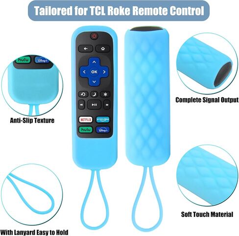 حافظة مكونة من قطعتين لجهاز Roku Express/Streaming Stick/Premiere - غطاء جهاز تحكم عن بعد من السيليكون لجهاز TCL Hisense Roku TV عن بعد، غطاء بديل لجهاز التحكم عن بعد للتلفزيون الذكي يتوهج في الظلام (أخضر أزرق) in Saudi Arabia