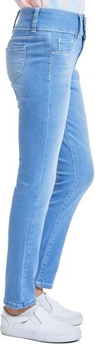 YMI Jeans Girls 3 Button Essential Skinny Jeans with Faux Front Pockets, Light Blue Rips, 14 in Saudi Arabia