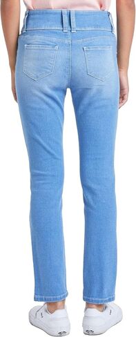 YMI Jeans Girls 3 Button Essential Skinny Jeans with Faux Front Pockets, Light Blue Rips, 14 in Saudi Arabia