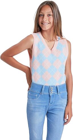 YMI Jeans Girls 3 Button Essential Skinny Jeans with Faux Front Pockets, Light Blue Rips, 14 in Saudi Arabia