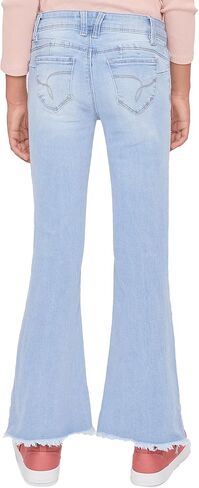 YMI Girls Sustainable Wannabettafit Frayed Flare Jeans in Saudi Arabia