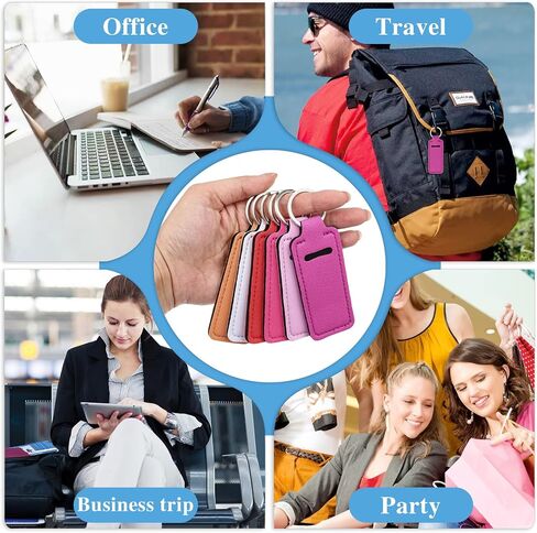 6 Pcs Leather Keychain, Universal Key Fob Keychain, Handmade Leather Key chains for Women, Key Chains for Car Keys Badges Card Wallet in Saudi Arabia