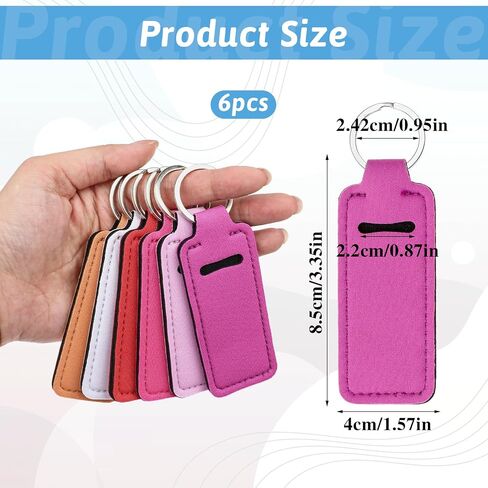 6 Pcs Leather Keychain, Universal Key Fob Keychain, Handmade Leather Key chains for Women, Key Chains for Car Keys Badges Card Wallet in Saudi Arabia