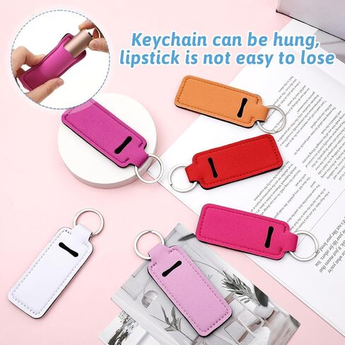 6 Pcs Leather Keychain, Universal Key Fob Keychain, Handmade Leather Key chains for Women, Key Chains for Car Keys Badges Card Wallet in Saudi Arabia