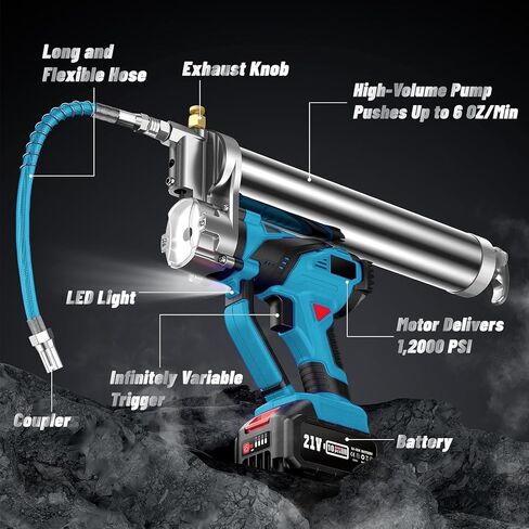 Cordless Grease Gun for Makita 18V MAX Battery - 10000 PSI Electric Grease Gun with 18" High Pressure Long Hose(No Battery) in Saudi Arabia