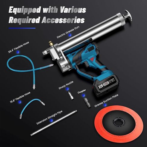 Cordless Grease Gun for Makita 18V MAX Battery - 10000 PSI Electric Grease Gun with 18" High Pressure Long Hose(No Battery) in Saudi Arabia