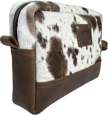 Cosmetic Bag Handmade from Full Grain Leather - Make Up Storage, Cowboy Style, Multipurpose Handbag, Travel Organizer - Furry in Kuwait