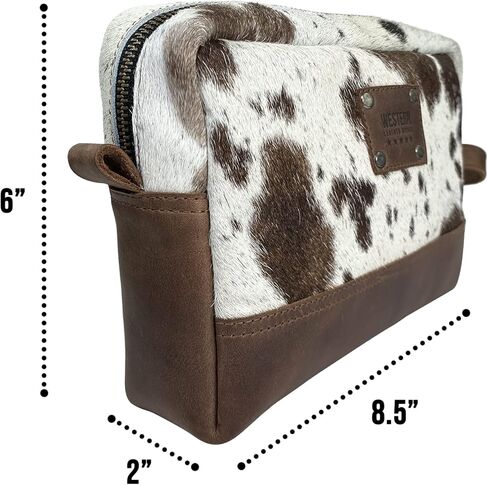 Cosmetic Bag Handmade from Full Grain Leather - Make Up Storage, Cowboy Style, Multipurpose Handbag, Travel Organizer - Furry in Kuwait