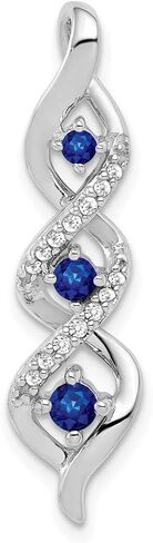 14k White Gold Diamond & Emerald Chain Slide in Saudi Arabia