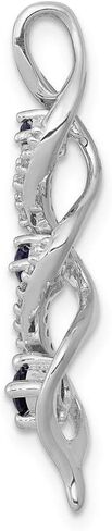 14k White Gold Diamond & Emerald Chain Slide in Saudi Arabia
