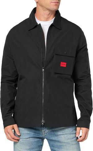 HUGO Men's Cotton Mix Canvas Zip Up Overshirt in Saudi Arabia