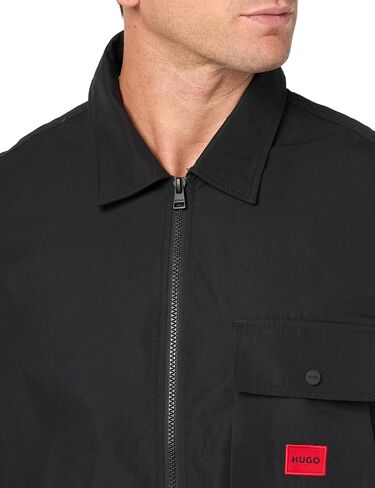 HUGO Men's Cotton Mix Canvas Zip Up Overshirt in Saudi Arabia