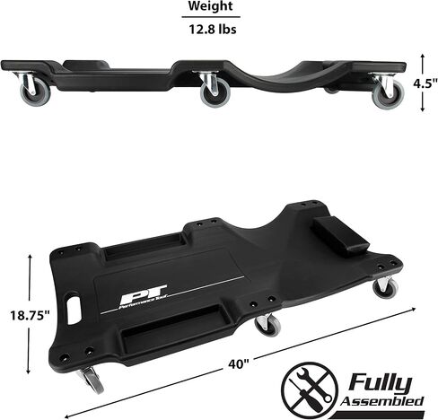 Performance Tool W85006 40-Inch Plastic Creeper with 6 Casters, Black in Saudi Arabia