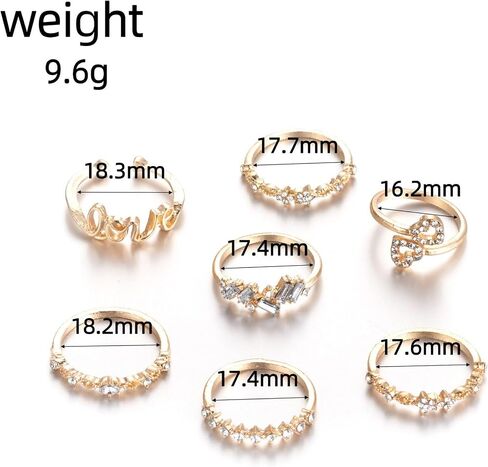 FUTIMELY Boho Retro Stackable Rings Sets for Women,Knuckle Joint Finger Nail Ring Sets Vintage Crystal Love Heart Midi Rings Pack in Saudi Arabia