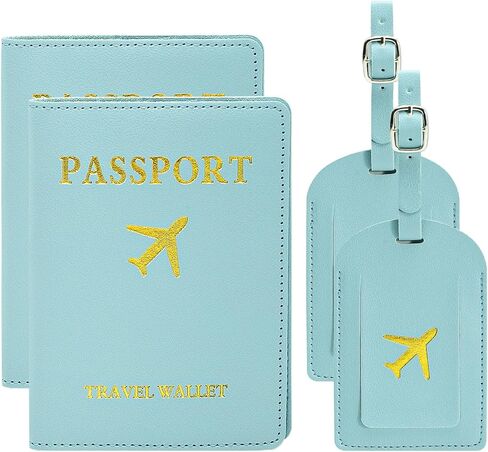 مجموعتان من حامل جواز السفر ومجموعة بطاقات الأمتعة، بطاقات سفر من جلد البولي يوريثان للأمتعة، حامل جواز السفر للسفر في العمل in Kuwait