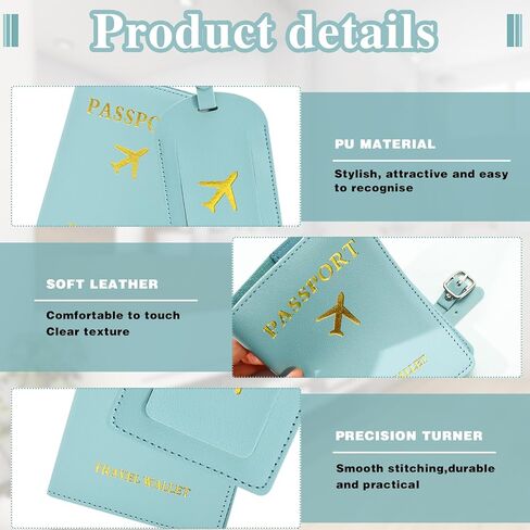 مجموعتان من حامل جواز السفر ومجموعة بطاقات الأمتعة، بطاقات سفر من جلد البولي يوريثان للأمتعة، حامل جواز السفر للسفر في العمل in Kuwait