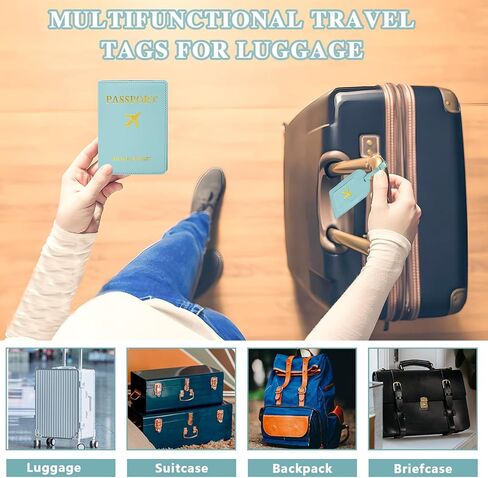 مجموعتان من حامل جواز السفر ومجموعة بطاقات الأمتعة، بطاقات سفر من جلد البولي يوريثان للأمتعة، حامل جواز السفر للسفر في العمل in Kuwait