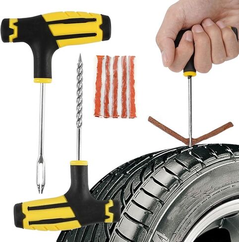 مجموعة سدادات إطارات Airmoto - طقم إصلاح الإطارات العالمي مع مقابس للإطارات بدون أنابيب - طقم تصحيح الإطارات لإصلاح الثقوب وتوصيل الشقق في السيارة والدراجة النارية والدراجة والشاحنات والمركبات الترفيهية والمزيد - ملحقات السيارة in Kuwait