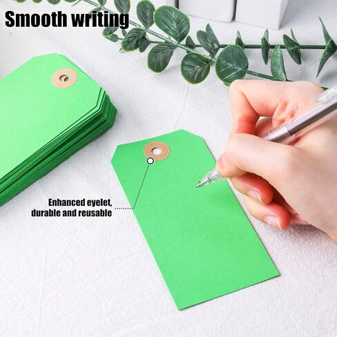 Koogel 120PCS Manila Paper Tags, Green Shipping Tags with Wire 4 3/4 x 2 3/8 inch Blank Hang Tags for Inventory Luggage Garage Organization in Saudi Arabia