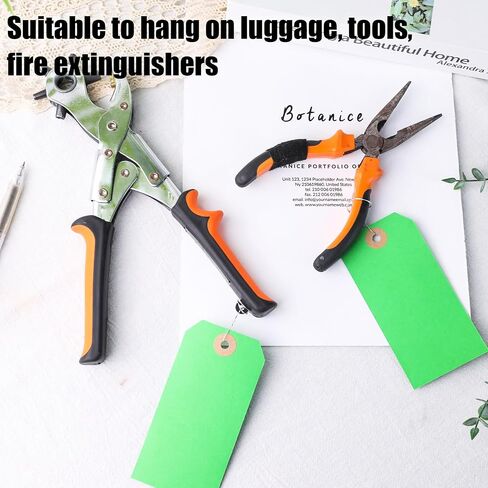 Koogel 120PCS Manila Paper Tags, Green Shipping Tags with Wire 4 3/4 x 2 3/8 inch Blank Hang Tags for Inventory Luggage Garage Organization in Saudi Arabia