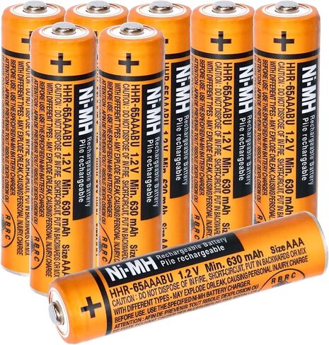 HHR-65AAABU NI-MH AAA Rechargeable Battery for Panasonic 1.2V 630mAh AAA Rechargeable Battery for Cordless Phones (630-8pcs) in Saudi Arabia