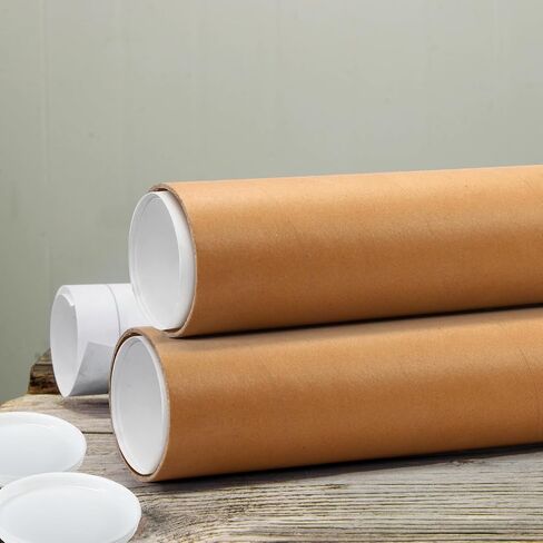 2 Pack 4 x 48 Inch Mailing Tubes 0.12" Thick Kraft Paper Poster Tube with Plastic Caps Shipping Tubes for Mailing Storing Rolled Goods Storage of Art Craft Document in Saudi Arabia
