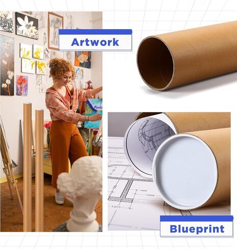 2 Pack 4 x 48 Inch Mailing Tubes 0.12" Thick Kraft Paper Poster Tube with Plastic Caps Shipping Tubes for Mailing Storing Rolled Goods Storage of Art Craft Document in Saudi Arabia