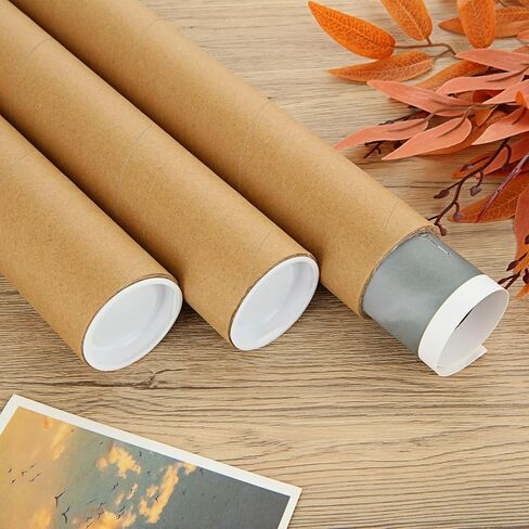 16 عبوة من أنابيب بريد كرافت مع أغطية لملصقات التغليف، أنابيب شحن مقاس 15.7 بوصة للبريد وتخزين وحماية المستندات والمخططات والرسومات والملصقات وأنابيب الملصقات للشحن in Kuwait