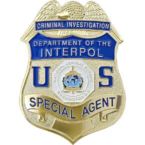 Badge for Dressing up and Cosplay, Enameled & Plated, Catch Design, Nickel-Brass Opulent Shield Badge，Gift Box Packaging
