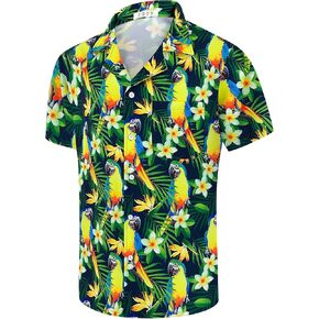 Hawaiian Shirts for Men Summer Casual Button Down Floral Shirts Men's Short Sleeve Aloha Beach Shirt