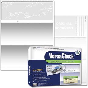 VersaCheck Secure Checks - 500 Blank Business Voucher Checks - Grey Prestige - 500 Sheets Form #1000 - Check on Top