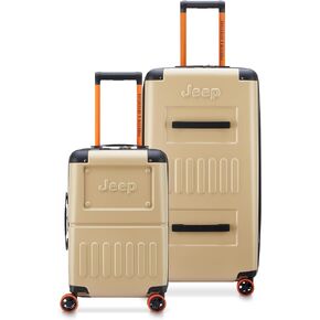 Jeep JH002B Hardside Expandable Luggage with Spinner Wheels (Black, Checked-Large 28 Inch)