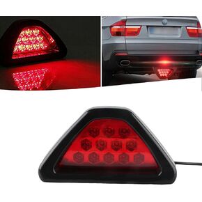 1 قطعة مصابيح فرامل LED، مصابيح ضباب خلفية مثلثة F1، مصابيح فلاش تحذيرية، مصابيح طيار خلفية للذيل، مناسبة لمعظم الدراجات النارية في السيارات (أحمر)