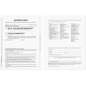1-Part Self-Adhesive Buyers Guide - As Is / Warranty - (Form #1985 P/A No Lines) (100 per pack)