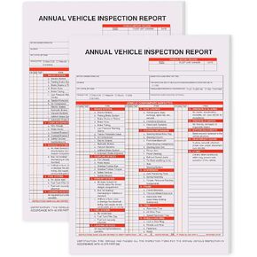 50 Pack Annual Vehicle Inspection Report Form Detailed Driver's Vehicle Inspection Report 8.5"*11.4" Dot Vehicle Inspection Forms 3-Ply Carbonless 25 Sets of Forms Per DVIR Book for Truckers