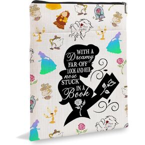 Princess Dreamy Book Sleeve, Beauty Inspired Book Sleeve, Fairytale Lover Gift A Tale as Old as Time Gift Book Cover, Paperback Book Cover with Zipper6JB036