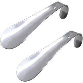 2Pack Stainless Steel Small Handled Shoe Horn Portable Travel Shoehorn for Men Women 6 Inch Length