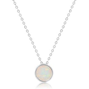 MAX + STONE 14k Yellow Gold Round Pendant Necklace for Women with 7 mm Swiss Blue Topaz December Birthstone on 18 Inch Cable Chain Spring Ring Clasp Bezel Set